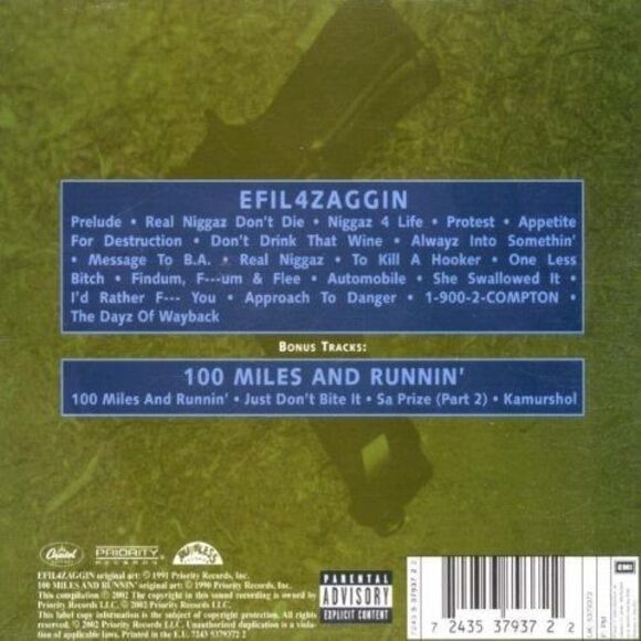 EFIL4ZAGGIN Explicit Lyrics  N.W.A.  CD - Picture 2 of 2